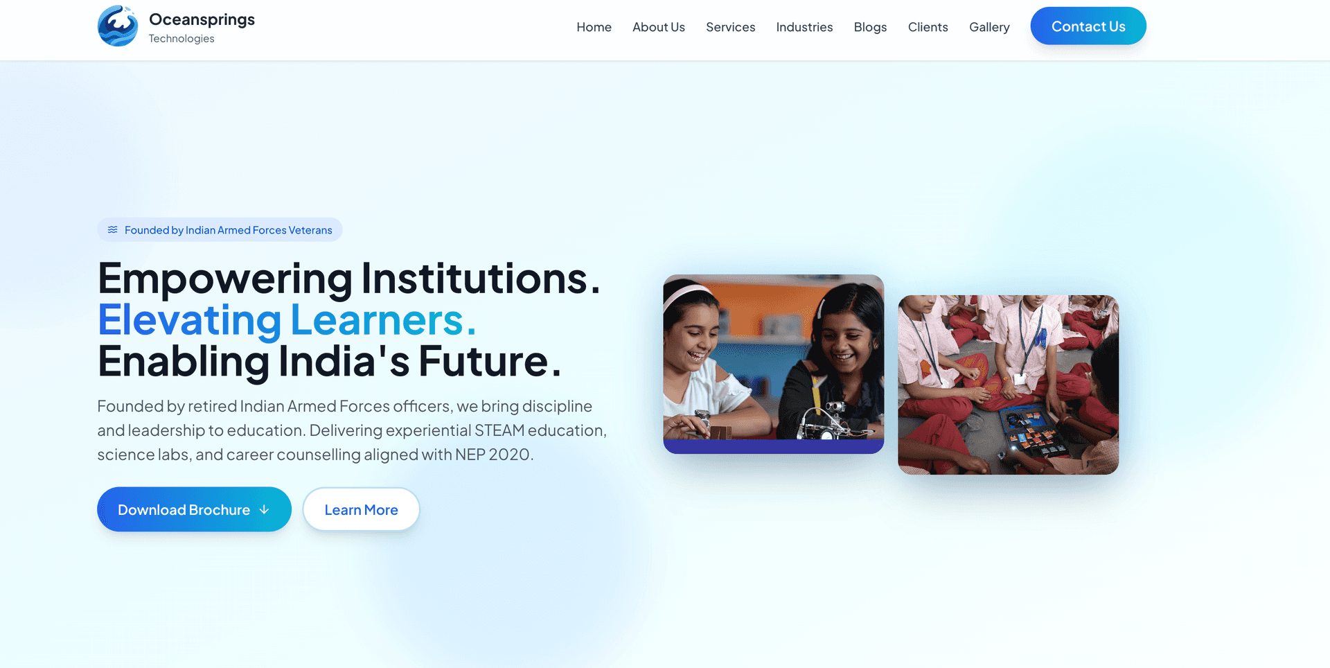 Ocean Springs — EdTech website built by Niravana