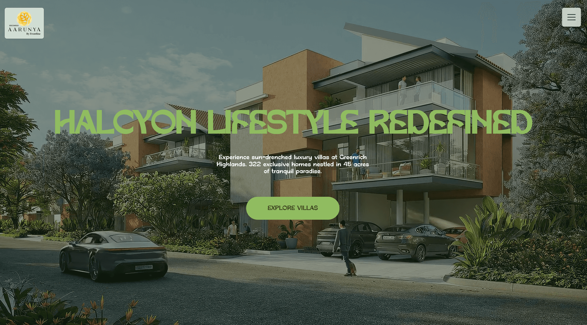 Arunya Villas — Luxury Real Estate website built by Niravana
