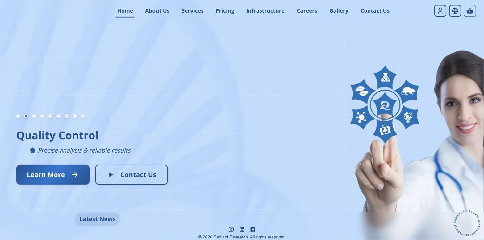 Radiant Research — EHR & HRMS project by Niravana